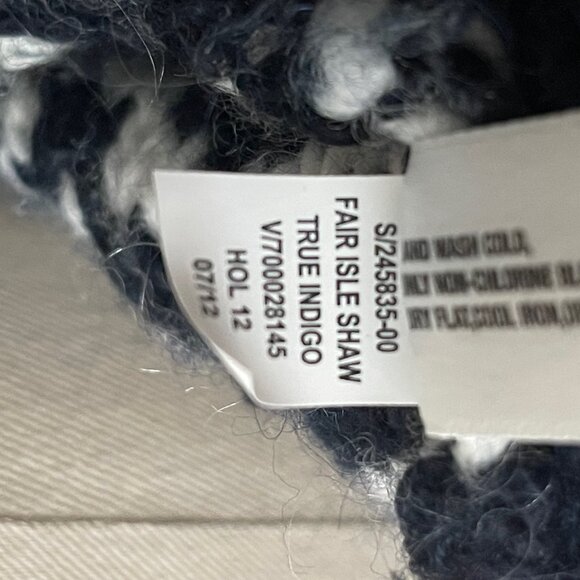 Gap Knitted Fairisle Long Cardigan in White and Indigo/Navy, Size Small - Picture 9 of 12